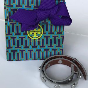 Tory Burch Double Wrap Leather Bracelet